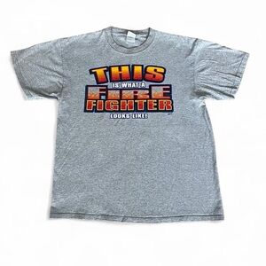 Vintage 90s Fire Fighter Graphic Tee